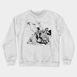 the alien coven of Goya in ecopop pattern Crewneck Sweatshirt